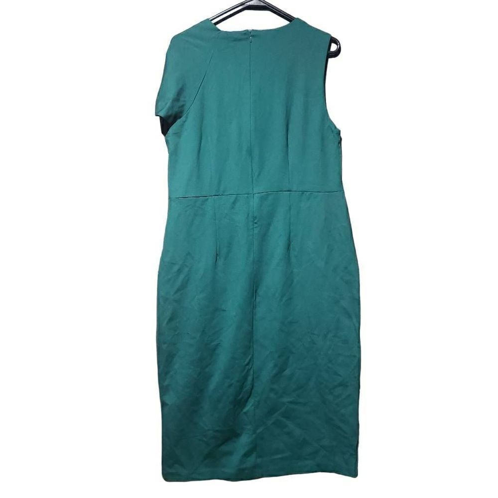 Eloquii Twisted Shoulder Sheath Dress in Botanical Green Size 16 - Picture 2 of 11